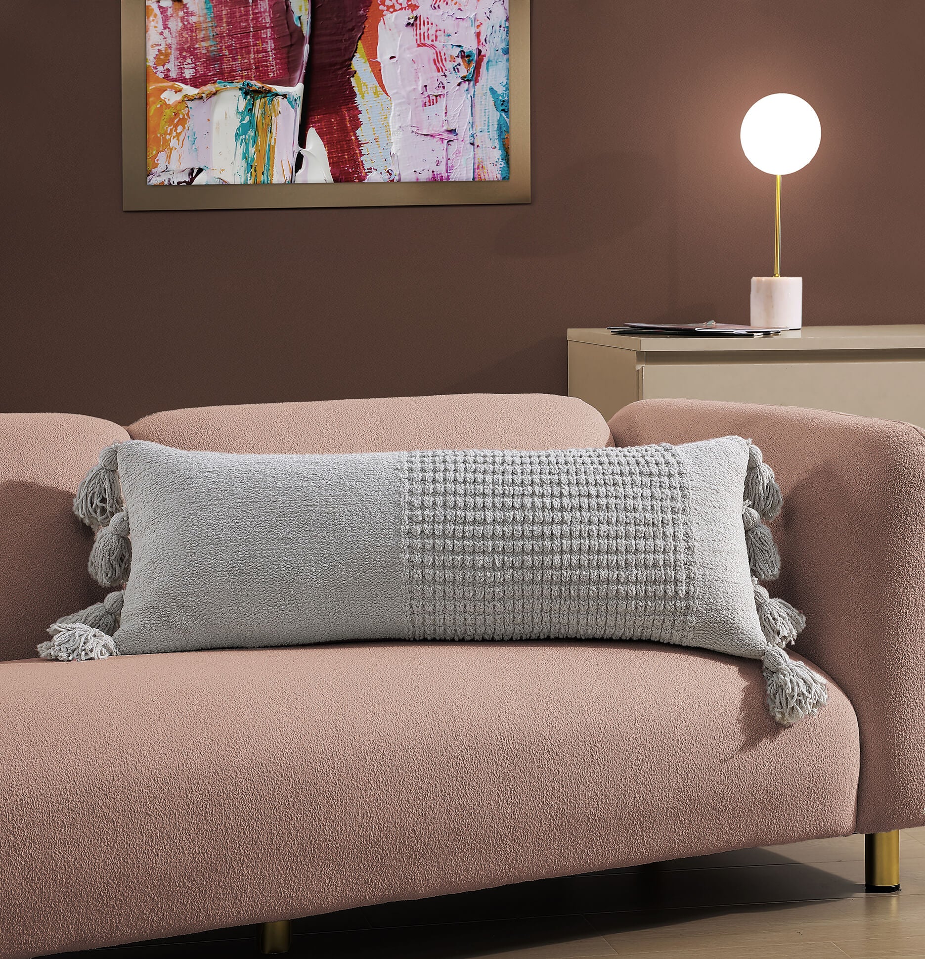 Braided Pom Pom Lumbar Pillow - Image 33