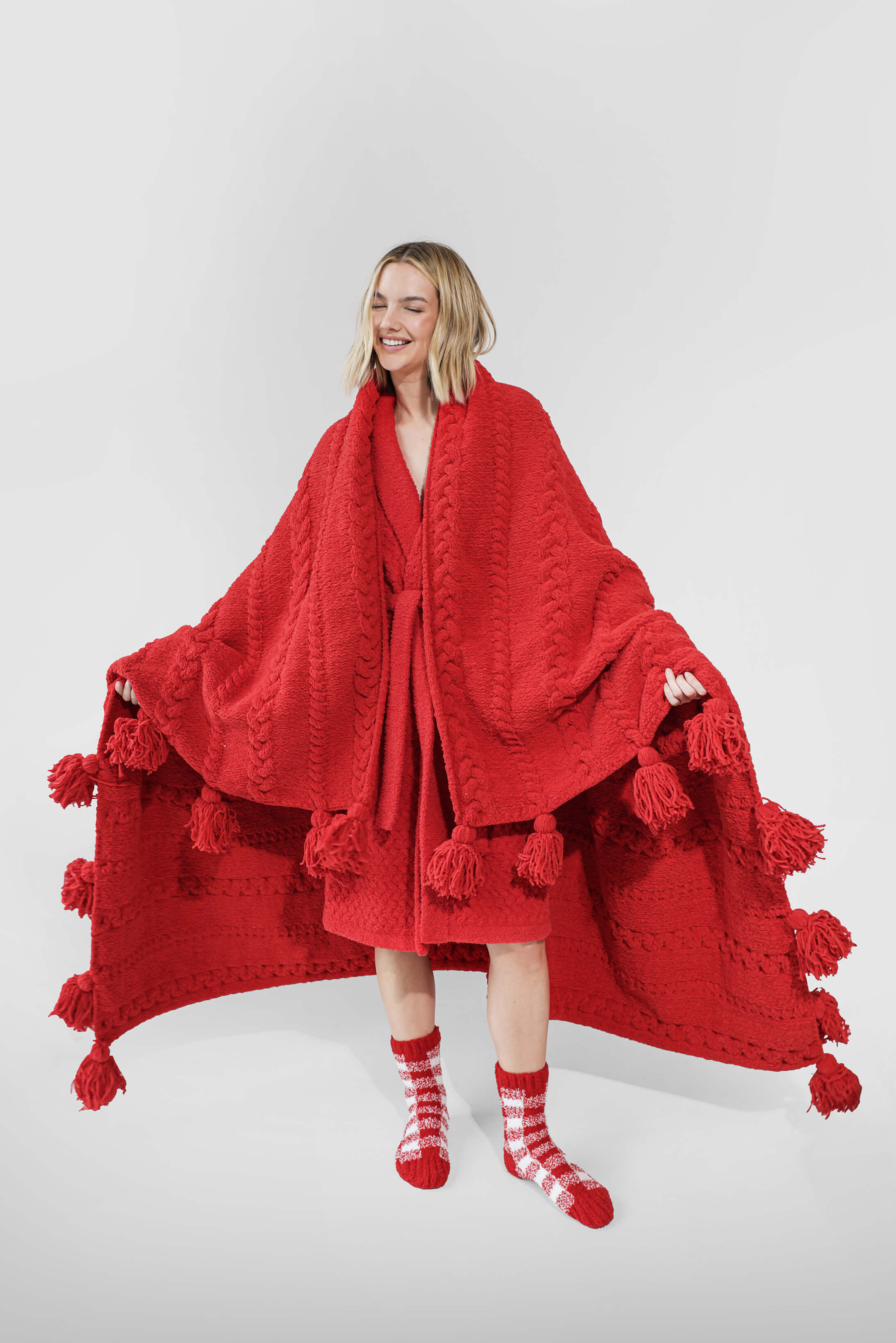 Braided Pom Pom Throw - Image 3