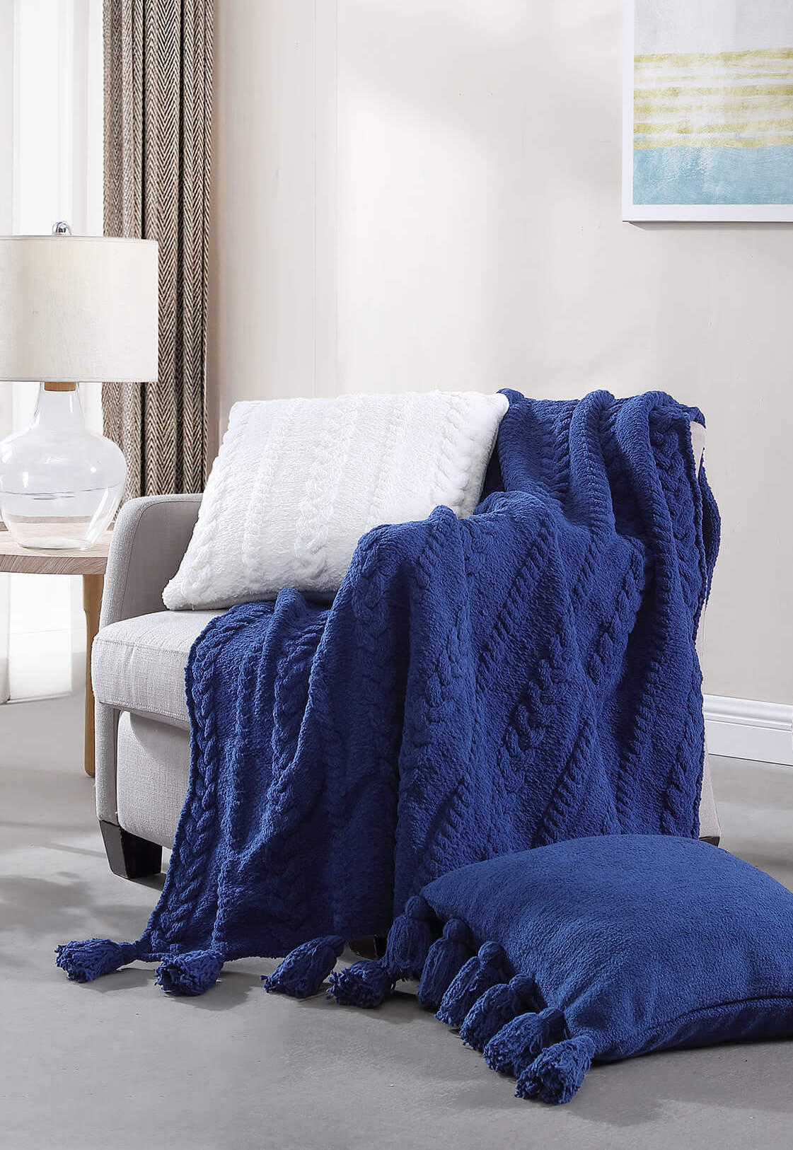 Braided Pom Pom Throw SOHO | Last Chance - Image 3