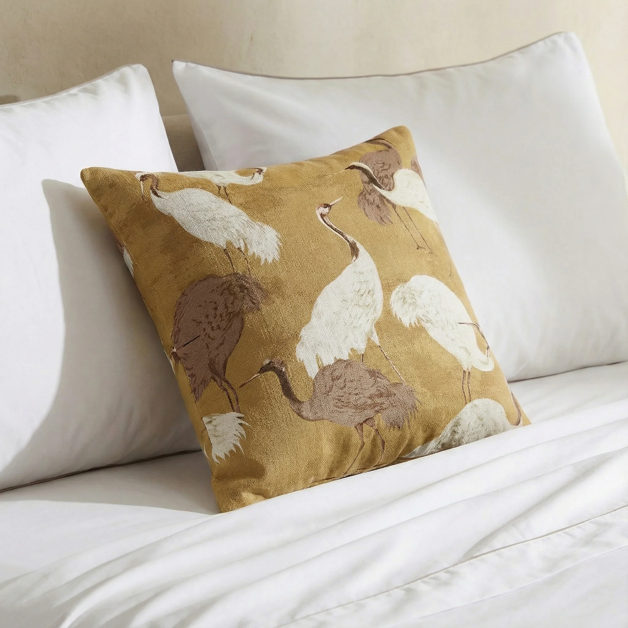 Golden Crane Throw Pillow - Image 5