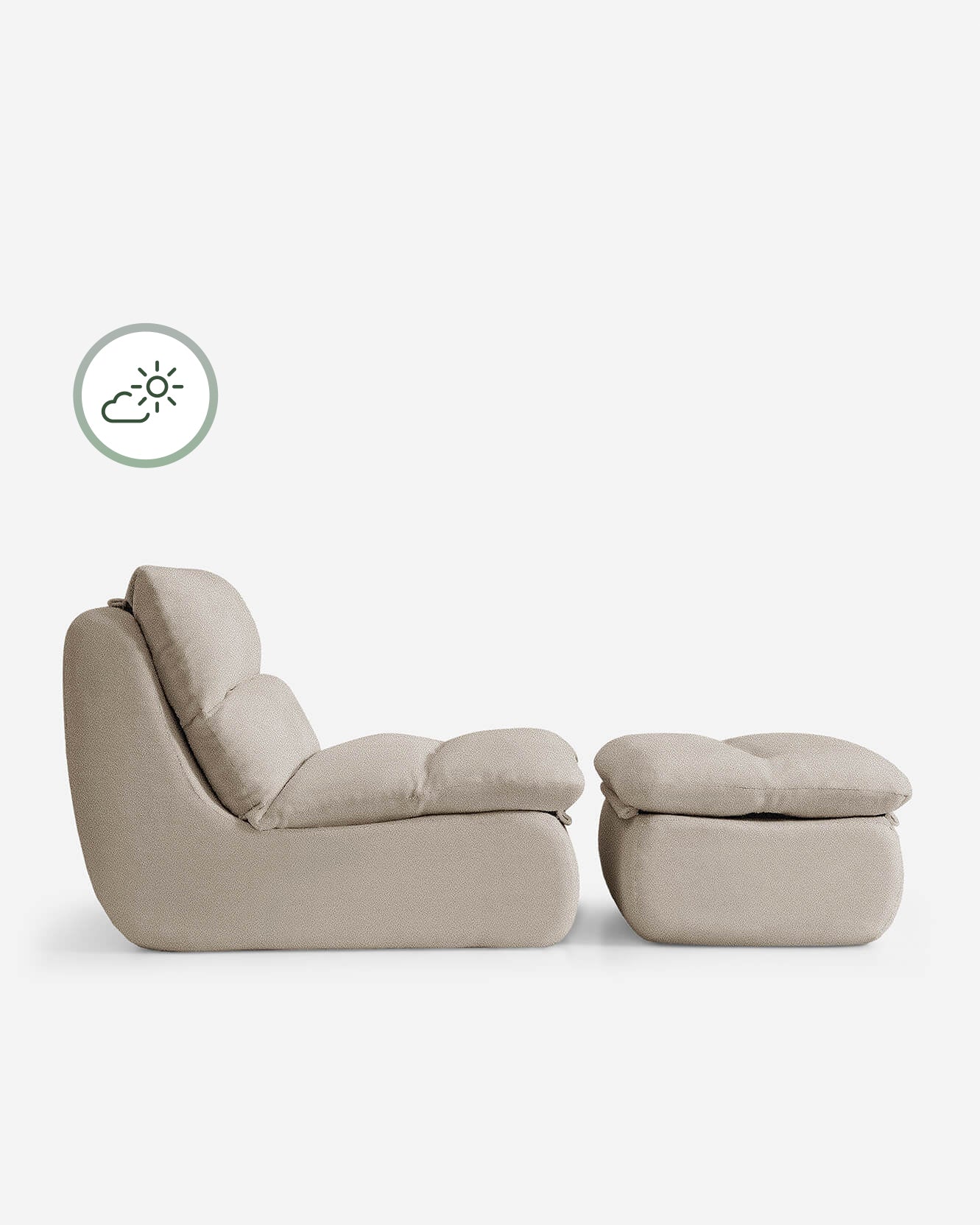 Lennox Outdoor Chair + Ottoman Set - Image 6