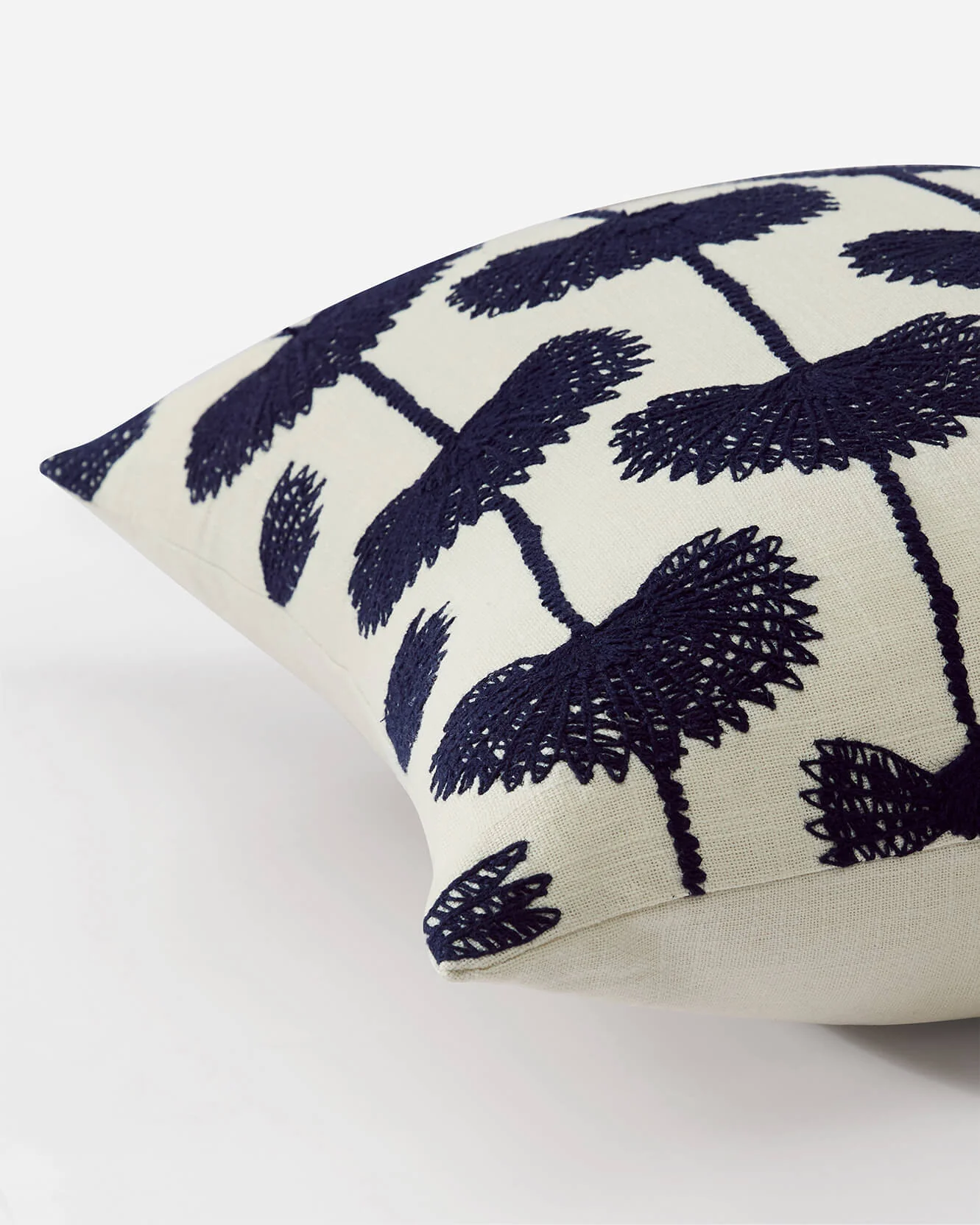 Palm Leaf Embroidered Throw Pillow - Image 2