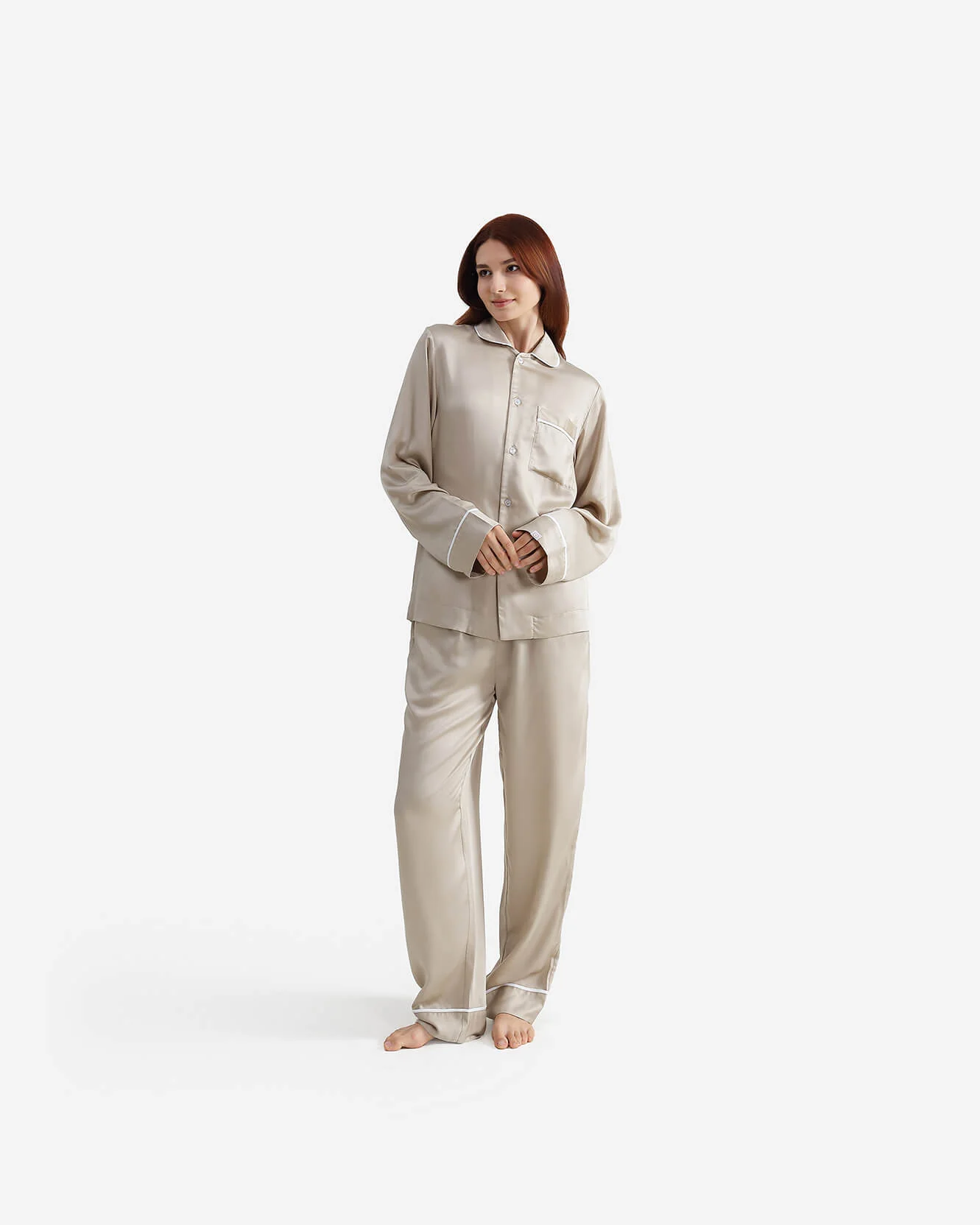 Silky Lyocell Long Pajama Set - Image 3