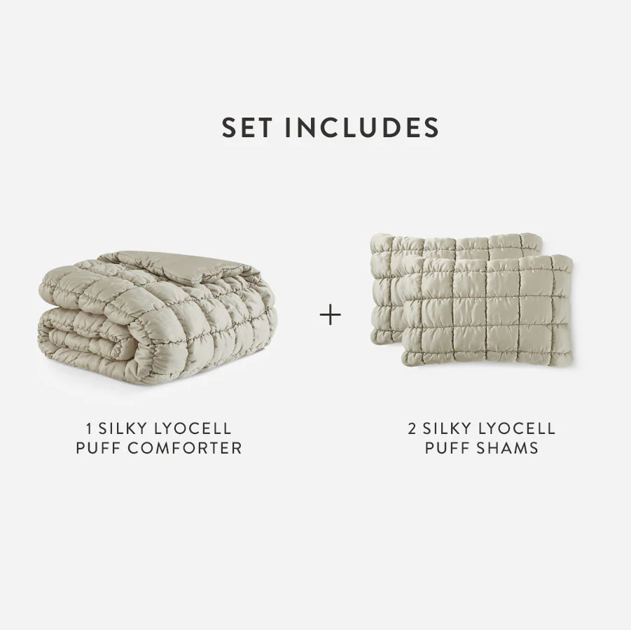 Silky Lyocell Puff Comforter Bundle - Image 17