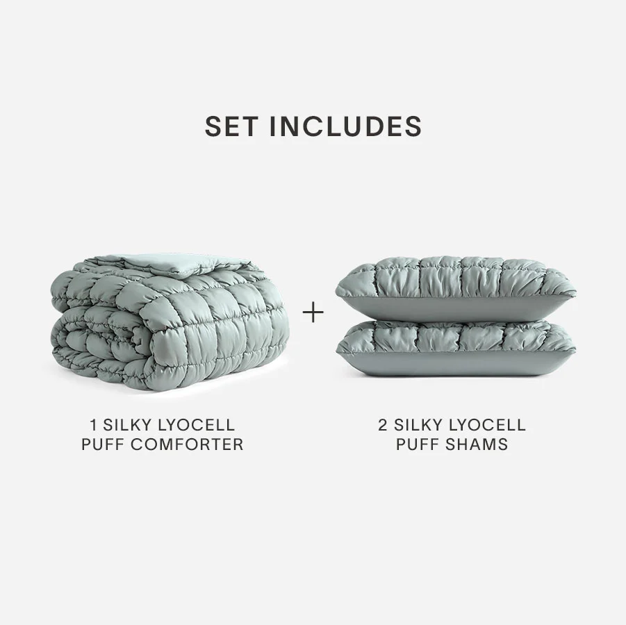 Silky Lyocell Puff Comforter Bundle - Image 24