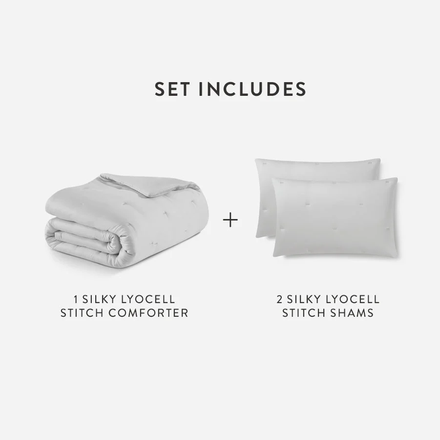 Silky Lyocell Stitch Comforter Bundle | Last Chance - Image 10