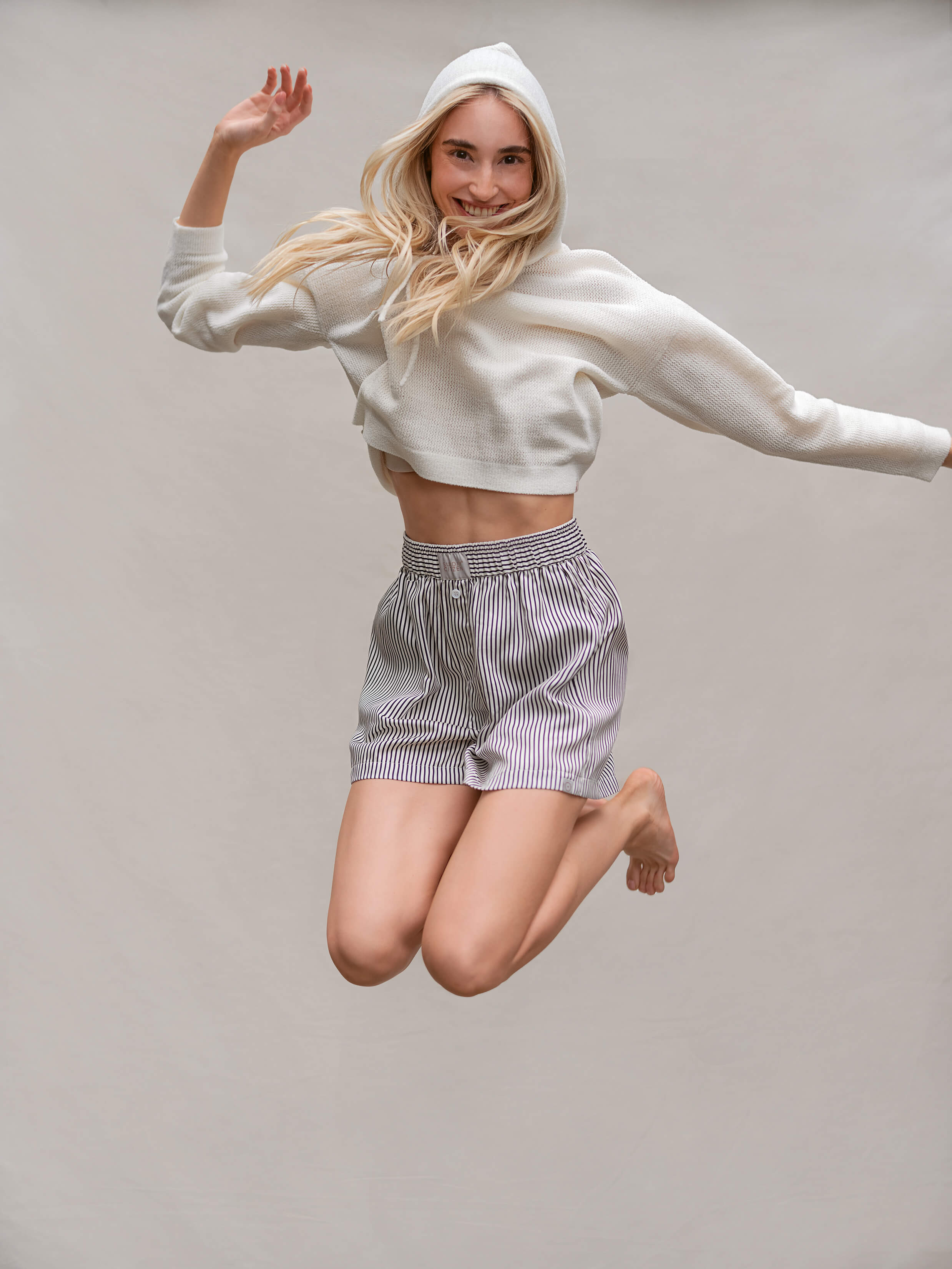 Silky Lyocell Striped Boxer Shorts - Image 2
