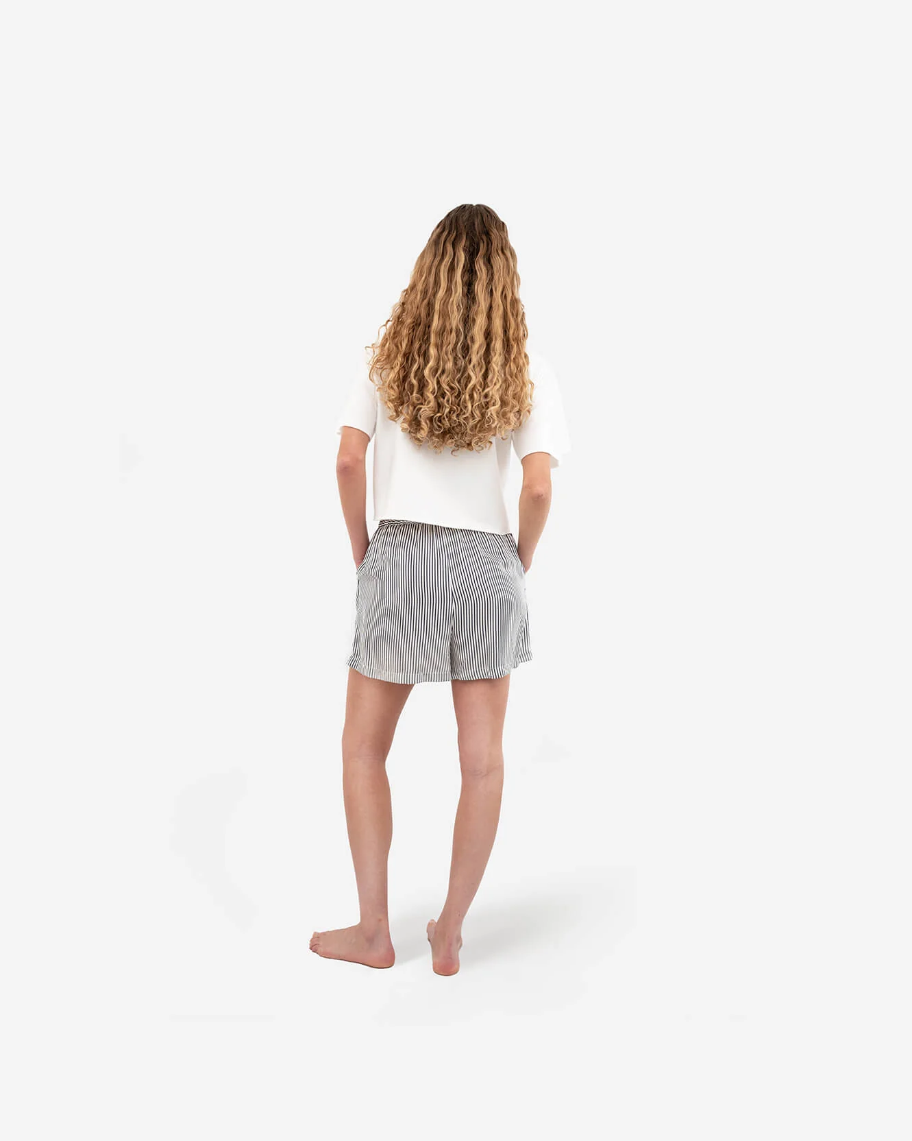 Silky Lyocell Striped Boxer Shorts - Image 5