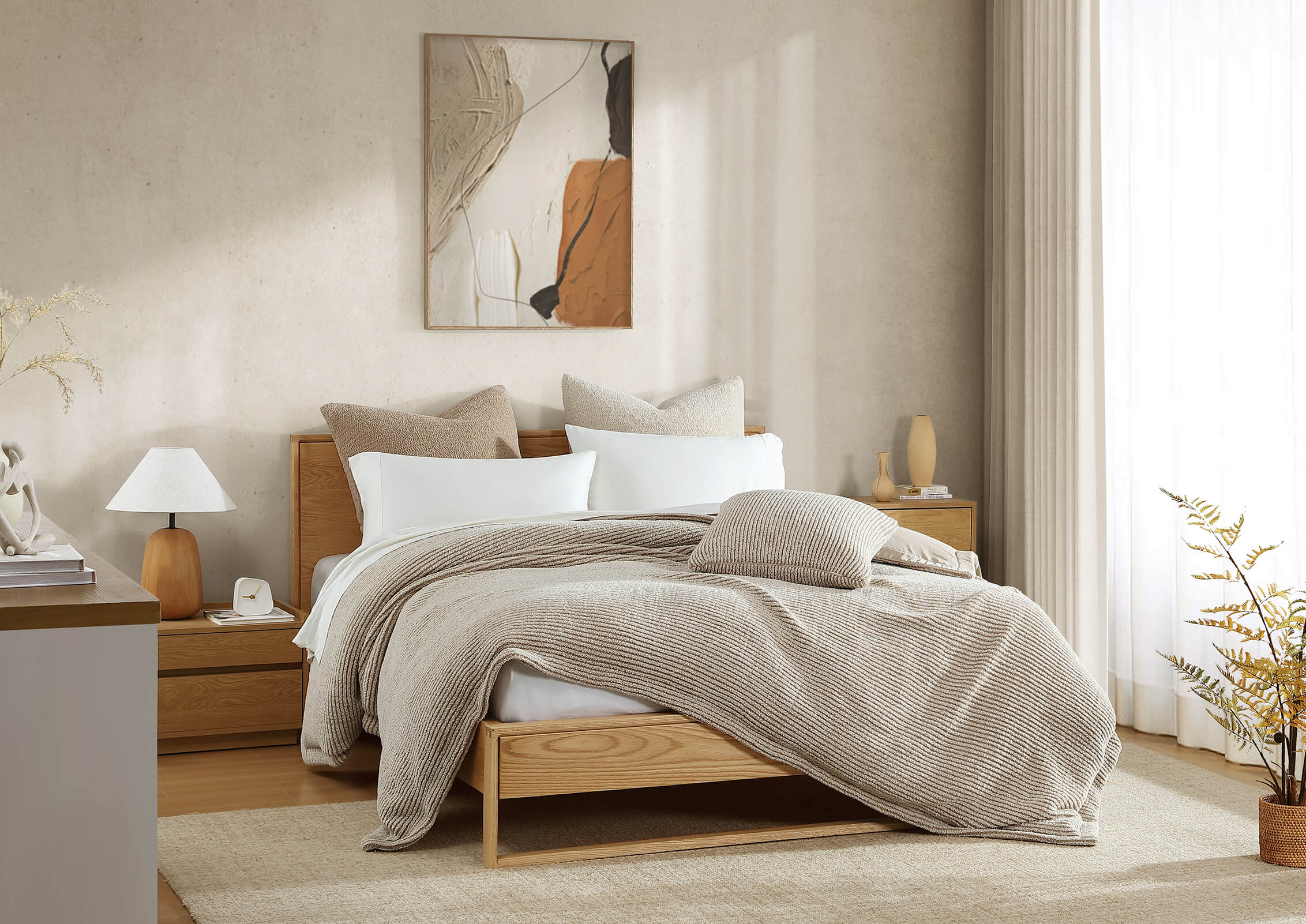 Two-Tone Snug Ribbed Bamboo Duvet Cover | Last Chance - Image 2