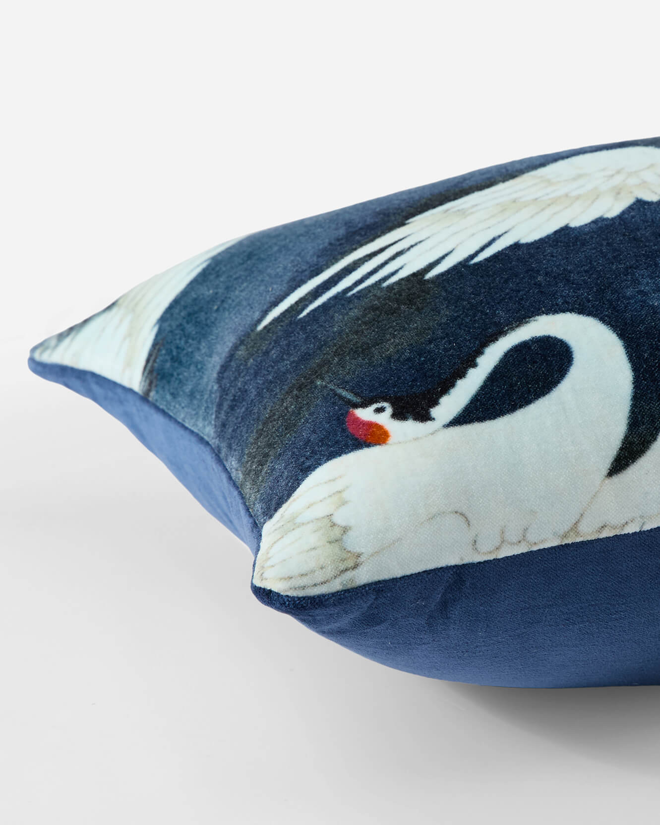 Velvet Crane in the Clouds Small Lumbar Pillow - Image 3