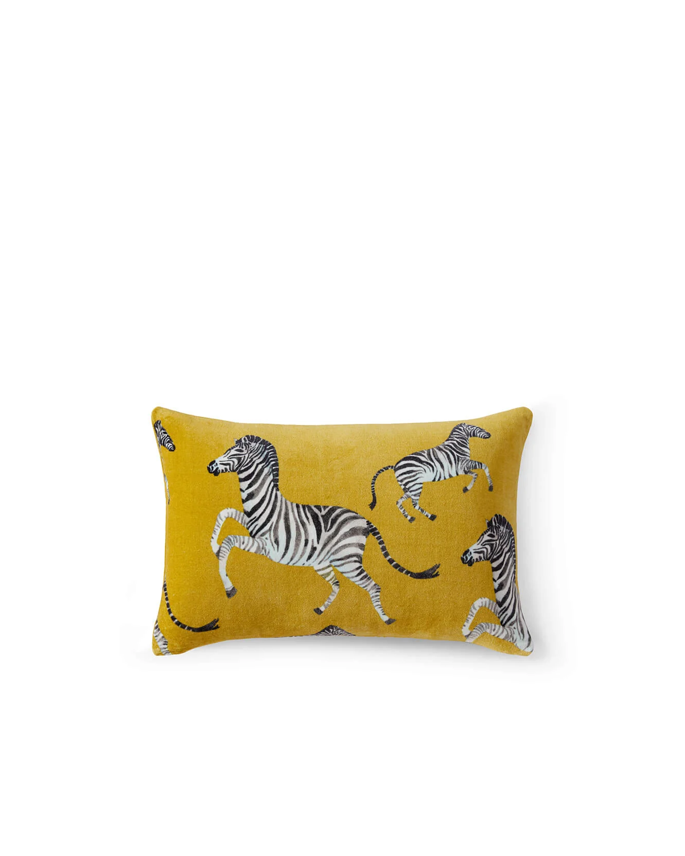Velvet Watercolor Zebra Small Lumbar Pillow - Image 2