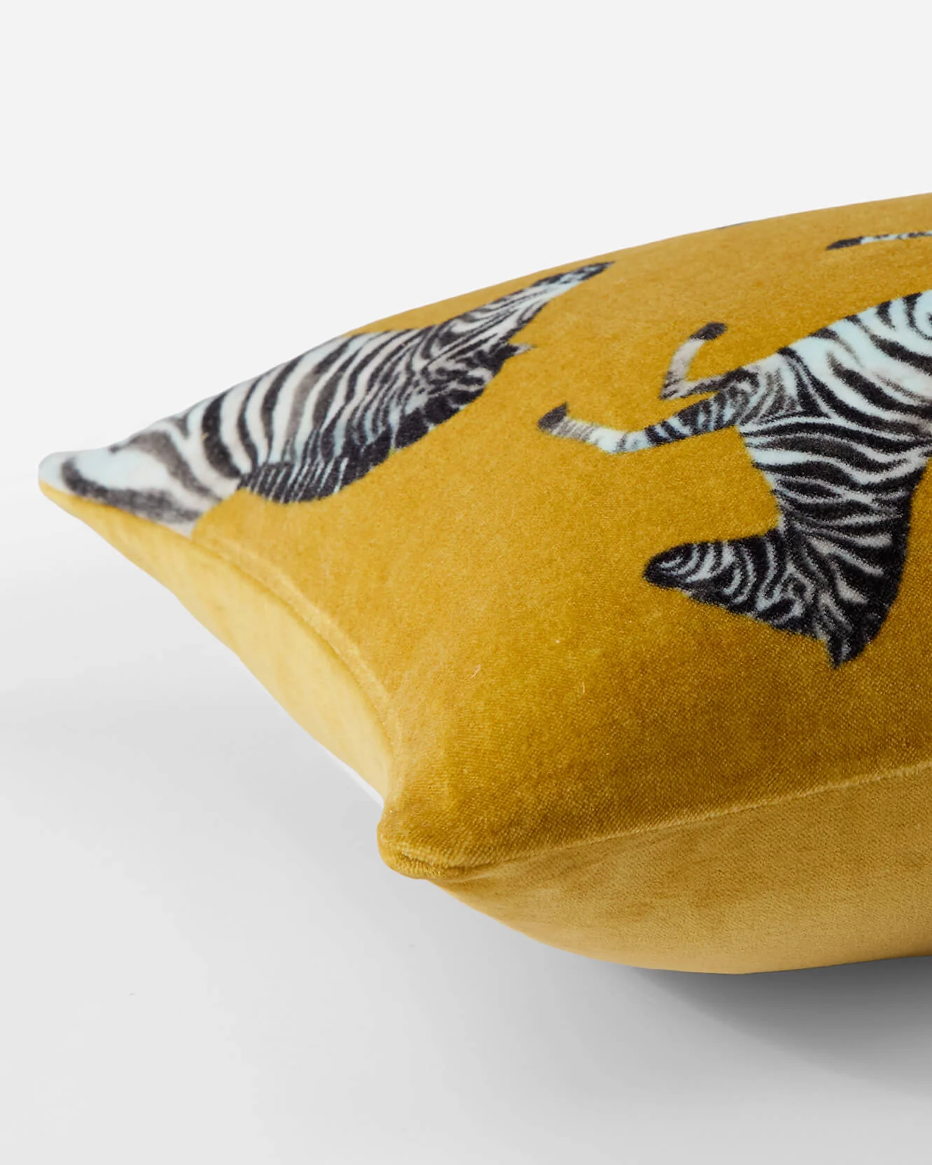 Velvet Watercolor Zebra Small Lumbar Pillow - Image 3