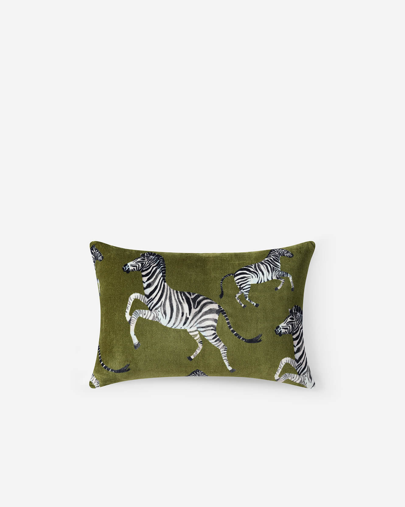 Velvet Watercolor Zebra Small Lumbar Pillow - Image 6
