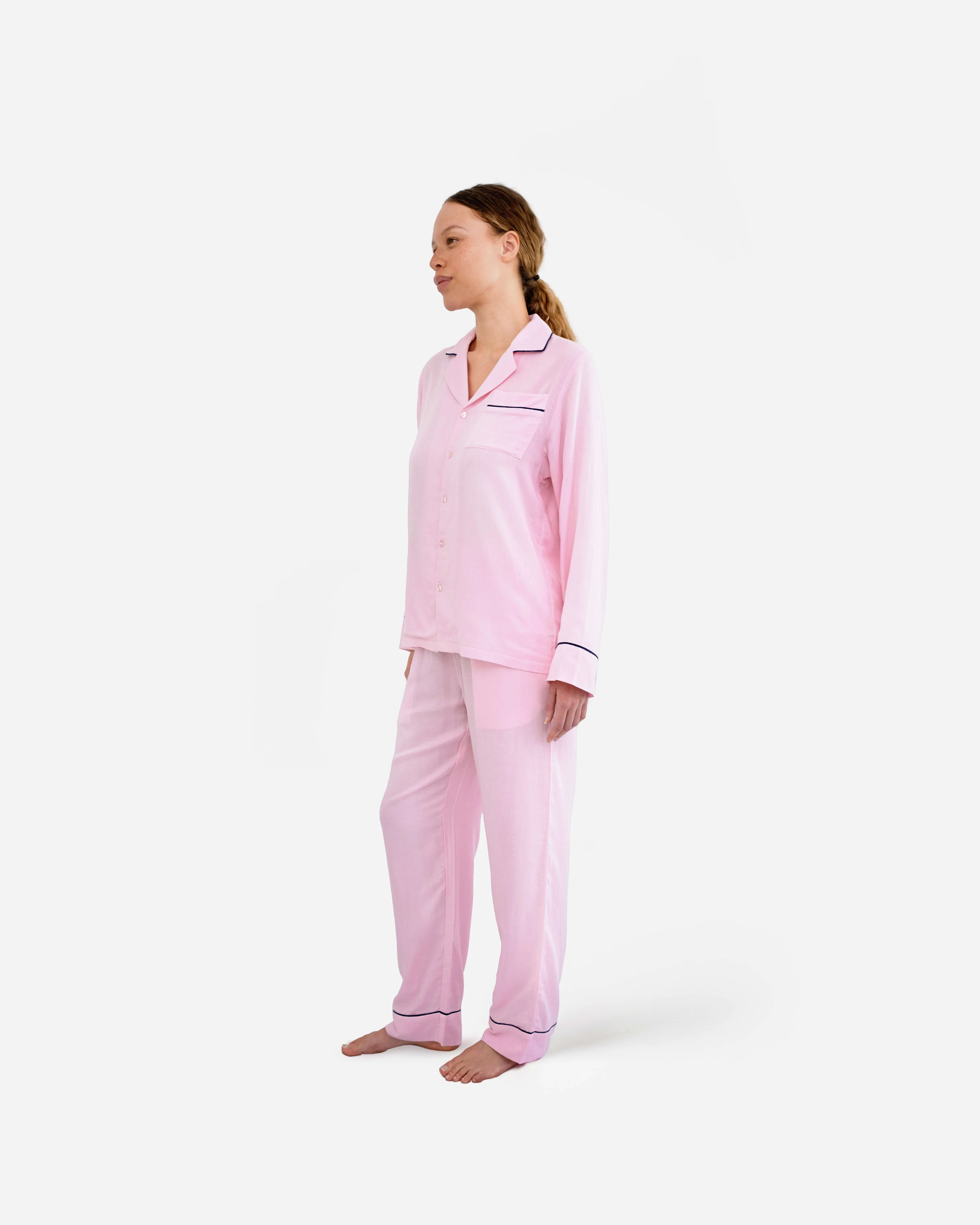 Woven Cotton Long Pajama Set - Image 11