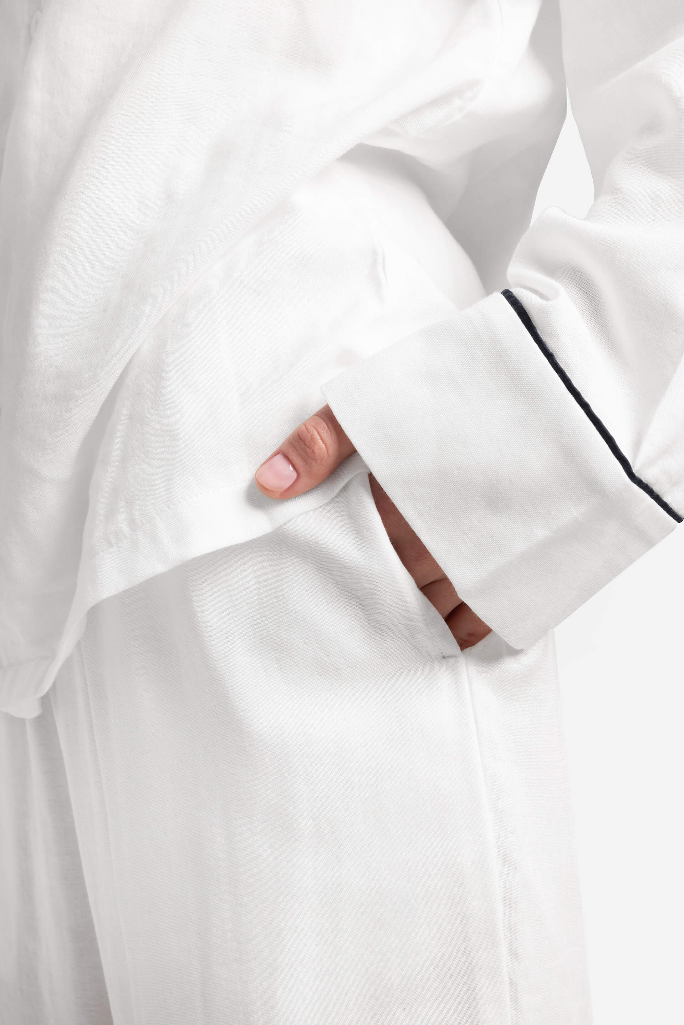 Woven Cotton Long Pajama Set - Image 3