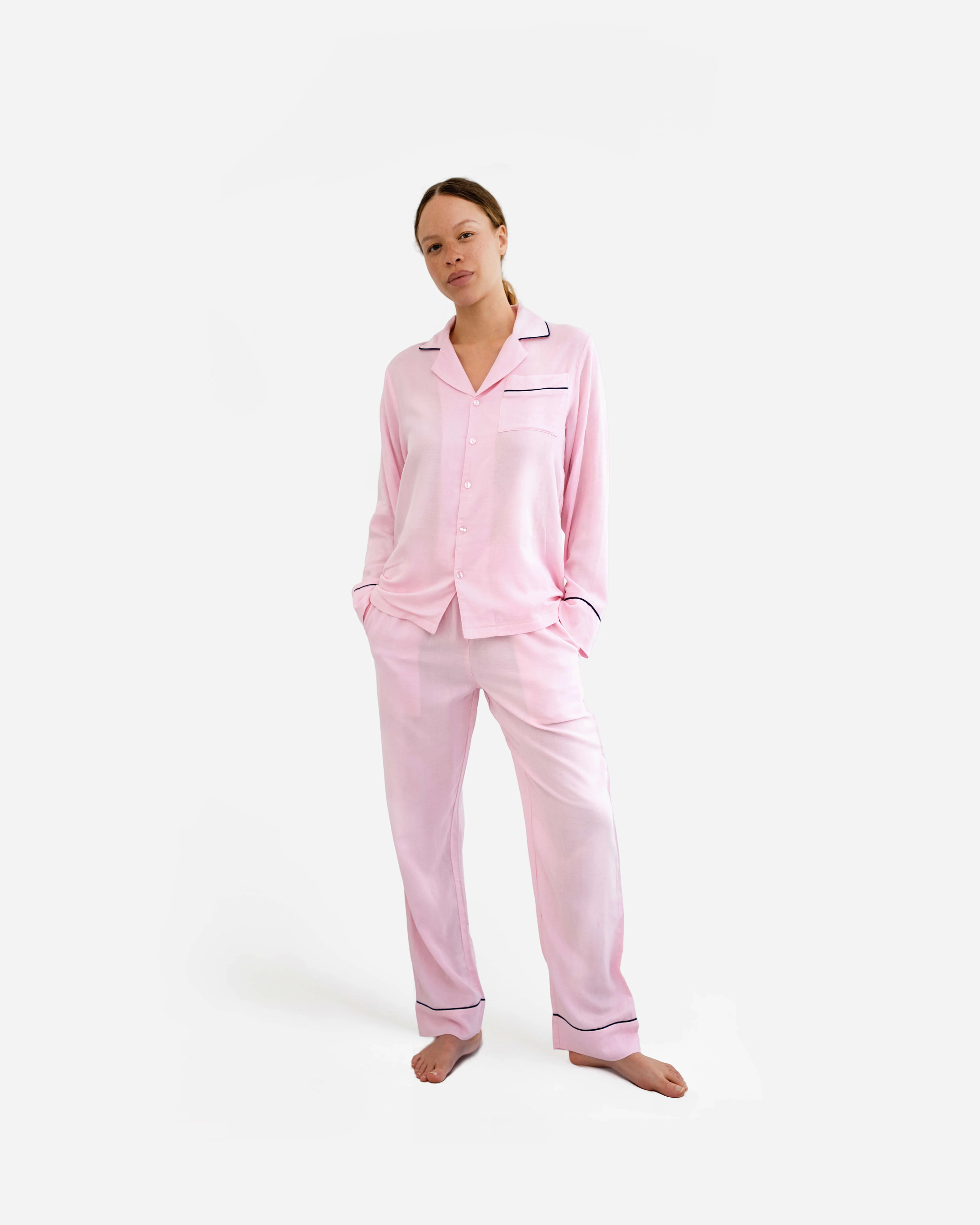 Woven Cotton Long Pajama Set - Image 8